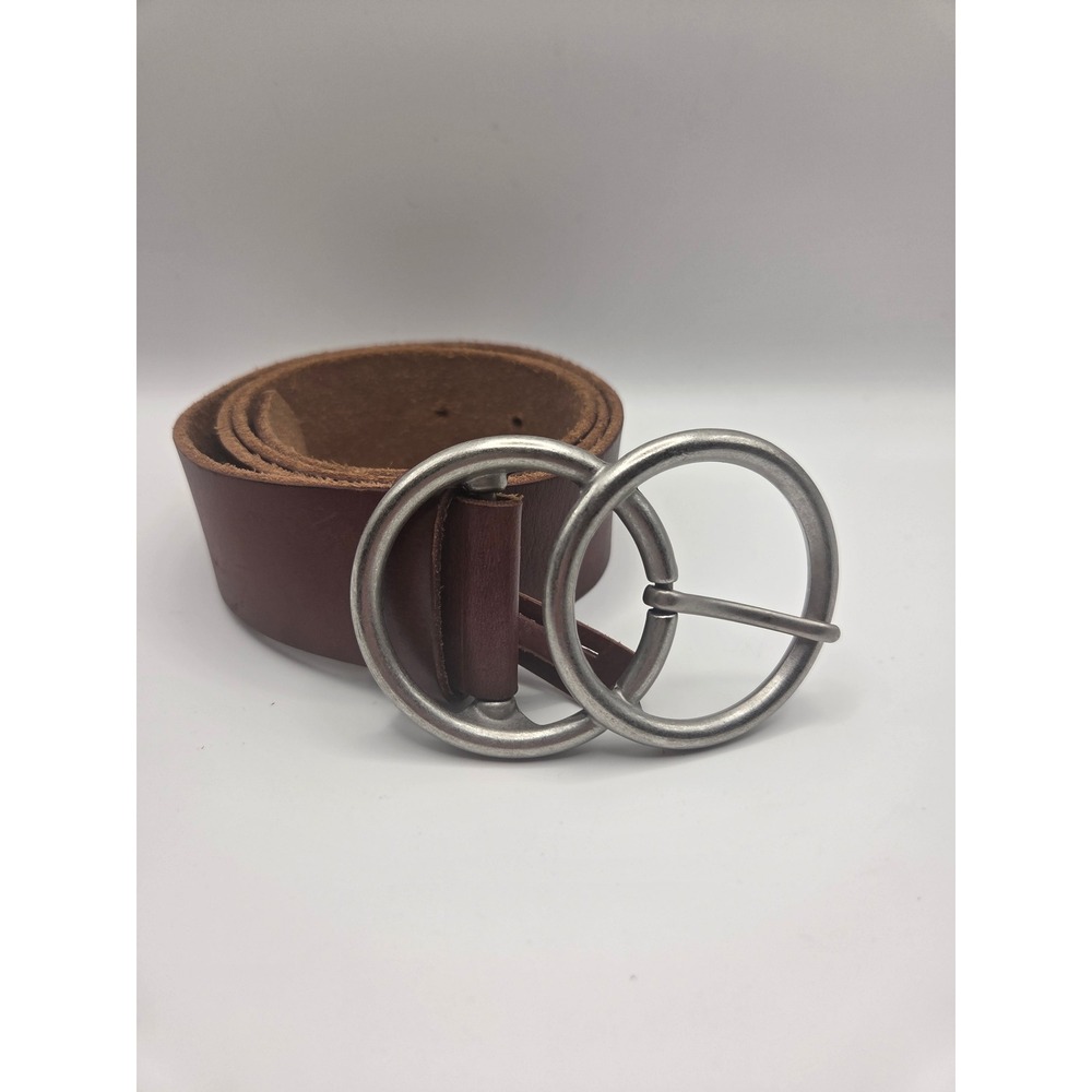 Urban Outfitters Double O-Ring Belt Womens M Brown Leather Boho Chic Cowgirl